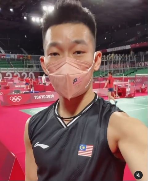 陈炳橓社媒分享他在东京奥运会比赛场地进行适应训练的视频。（陈炳橓IG视频截图）