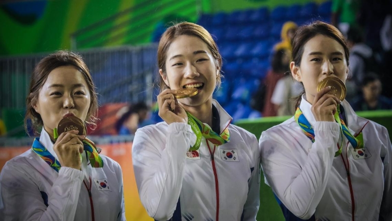 韩国在奥运会射箭女团赛已经打下8连冠江山，统治力超级强大！（世界射箭官网照片）