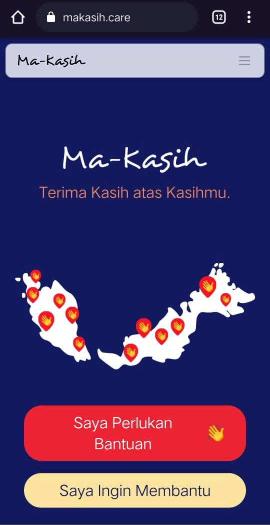 Ma-Kasih平台能鏈接提供援助者及受助者的一个平台，用手机打开平台，功能简明易使用。