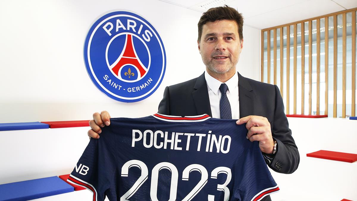 巴黎圣杰门官方宣布和主帅波切蒂诺完成续约，新合同将到2023年到期。（巴黎圣杰门官方照）

