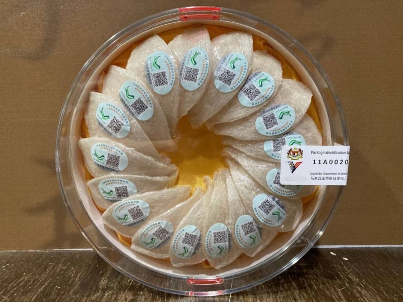 正规的燕窝出口都会有政府的认证。