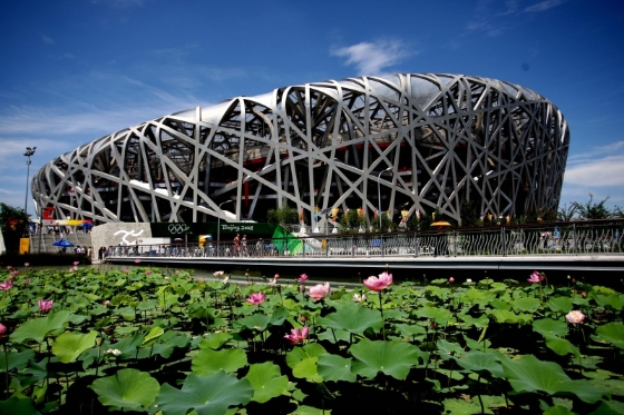 薇达蒂认为，中国当时借奥运展现国力和体坛实力，打破西方统治的局面。图为北京奥运主场馆鸟巢。