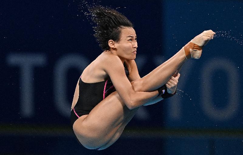 张俊虹最终在女子10公尺跳台预赛只排名26，但她表示已经很自豪，她一直没有放弃。（法新社照片）