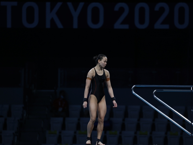 潘德莉拉表示，虽然这次东京奥运会不如她预期的，但她并未放弃跳水，而会再坚持放眼参加下届奥运会。（马新社照片）
