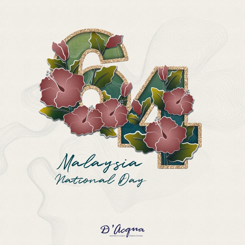 郑嘉慧以“绽放”为主题将大红花融入峇迪设计，祝马来西亚64岁生日快乐，愿祖国发展长虹。